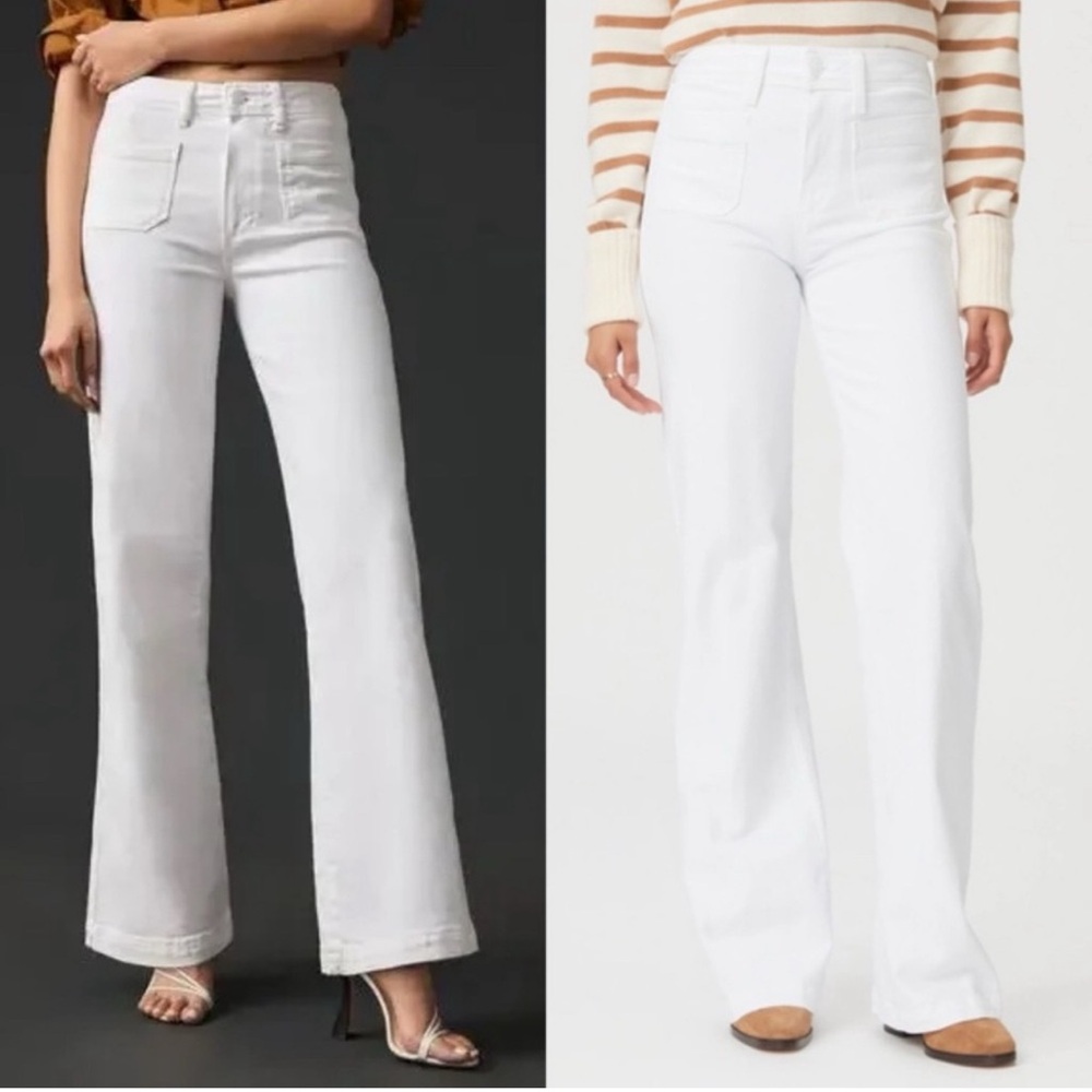 PAIGE White Wide Leg Flare Jeans